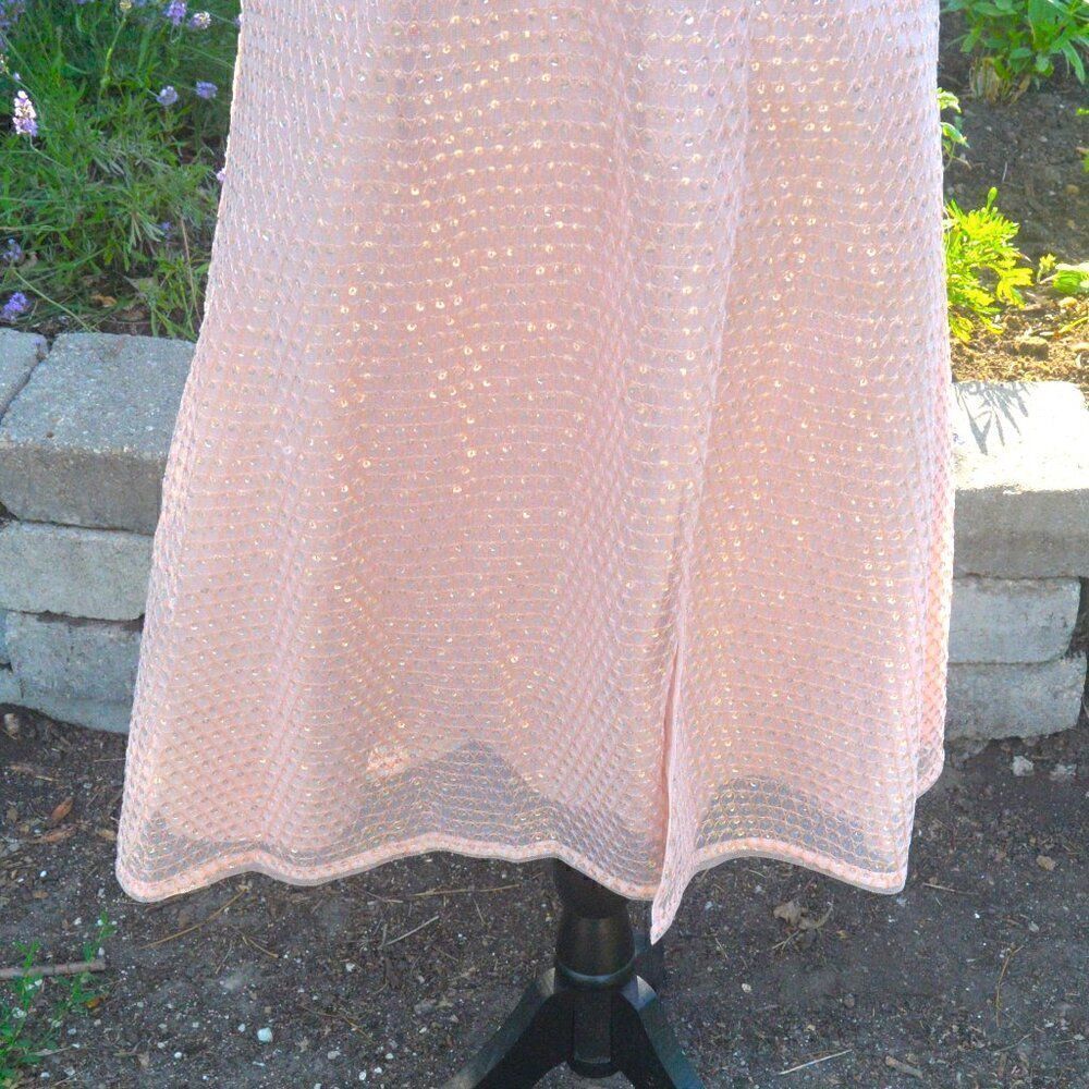 Aidan Mattox Sequined Rose Quartz Halter Midi Dress New with Tags - Picture 4 of 13